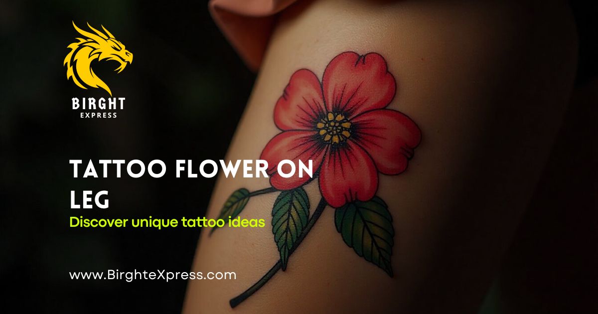 Tattoo Flower On Leg